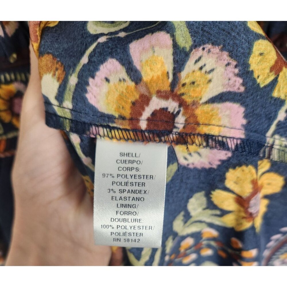 London Times Petites Women's Sz. PM Long Sleeve Floral Emprinted Dress NWT - Picture 5 of 7